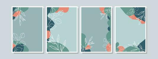 abstrakt bakgrund med kvistar och löv. abstrakt omslag i en minimalistisk stil. vektor