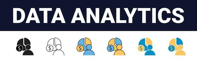 Präzision Einsichten rationalisiert Netz Symbole zum Daten Analyse, Statistiken, und Analytik minimalistisch Umriss, schwarz und Farbe füllen Sammlung im Vektor Illustration. Taschenrechner, Daten, Datenbank,