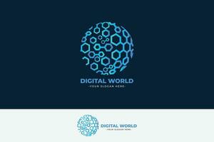 Vektor modern Digital futuristisch Hexagon Welt