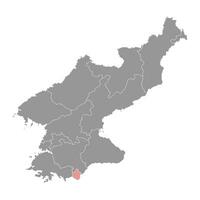 kaesong stad Karta, administrativ division av norr korea. vektor illustration.
