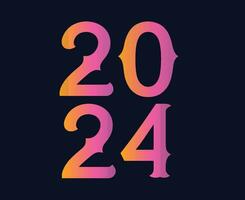 Lycklig ny år 2024 abstrakt rosa grafisk design vektor logotyp symbol illustration med blå bakgrund