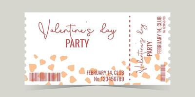 Valentinstag s Tag Party Fahrkarte vektor
