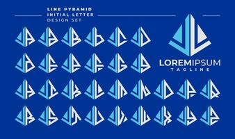 linje abstrakt pyramid första brev j jl logotyp design uppsättning vektor