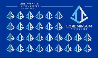 linje abstrakt pyramid första brev jag ii logotyp design uppsättning vektor