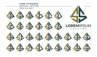 uppsättning av geometrisk pyramid brev s ss logotyp design vektor