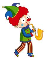 Glücklicher Clown, der Saxophon spielt vektor
