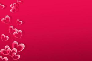valentines dag bakgrund med rosa hjärtan för försäljning annonsera 3d baner vektor illustration.