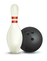 bowling stift och boll isolerat illustration vektor