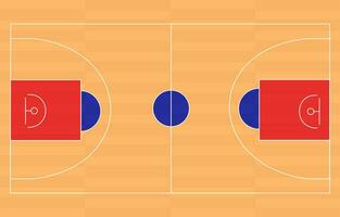 basketboll domstol golv med en linje på de trä textur vektor illustration