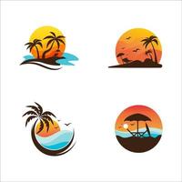 Sommer Strand Vektor Icon Design Illustration