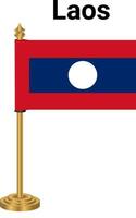 Laos Flagge mit Schreibtisch Stehen vektor