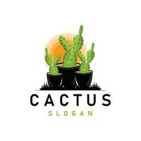 kaktus logotyp vektor öken- grön växt design elegant stil symbol ikon illustration