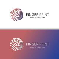 Prämie Fingerabdruck Logo, Mensch Identität Design einfach Linie Modell- Vorlage Illustration vektor