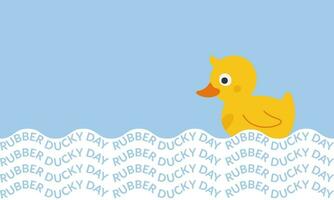 National Gummi ducky Tag Banner, Januar 13. das Ente ist Baden. Text. Vektor Illustration