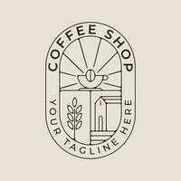 kaffe affär linje konst logotyp ikon och symbol vektor illustration design, med emblem minimalistisk design.