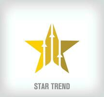 kreativ Star Trend Logo. einzigartig Farbe Übergänge. steigend Star gegenüber Erfolg, korporativ Logo Vorlage. Vektor