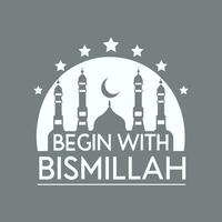 Start mit Bismillah Typografie vektor