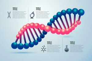 Wissenschaft und Biologie Infografiken, DNA Wendel mit Forschung Werkzeug Symbole vektor