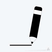 ikon vektor av penna - svart stil