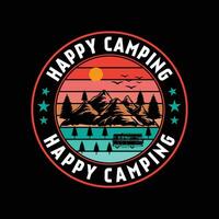 utomhus- camping t-shirt design vektor