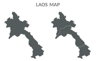 laos Karta uppsättning i grå Färg vektor