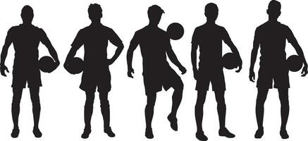 Fooball Silhouetten Vektor einstellen 1