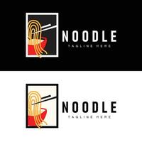 Ramen nudel logotyp enkel nudel och skål design inspiration kinesisk mat mall illustration vektor
