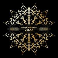 Frohes neues Jahr Banner oder Kartenvorlage mit Luxus Mandala vektor