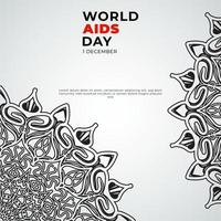 1 december världshjälpmedel dag bakgrund med mandala vektor