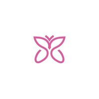 Rosa Schmetterling einfach Silhouette Logo. vektor