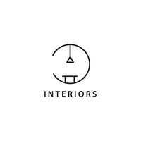 Hem interiör logotyp, minimalistisk möbel design mall stil linje vektor