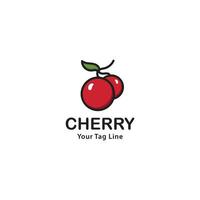 Kirsche Obst Logo Seite durch Seite Vektor Illustration