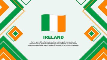 Irland Flagge abstrakt Hintergrund Design Vorlage. Irland Unabhängigkeit Tag Banner Hintergrund Vektor Illustration. Irland Hintergrund