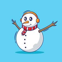 süß Schneemann Karikatur Design Vorlage Charakter Illustration. eben Design Vektor zum Winter feiern