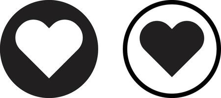 hjärta ikon uppsättning i två stilar isolerat på vit bakgrund . kärlek symbol. vektor illustration