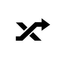 brev x med rätt pil tillväxt tecken modern monogram abstrakt logotyp design vektor