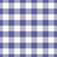 Gruß Karte Stoff prüfen Plaid, wolle Muster Tartan nahtlos. Vorhänge Textil- Hintergrund Textur Vektor im Indigo und Weiß Farben.