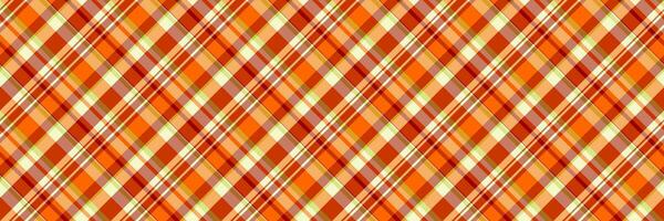 Damast Hintergrund Tartan Textur, Honig Vektor Stoff nahtlos. Volumen Textil- Plaid prüfen Muster im Orange und rot Farben.