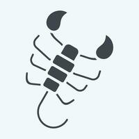 Symbol Skorpion. verbunden zu Horoskop Symbol. Glyphe Stil. einfach Design editierbar. einfach Illustration vektor