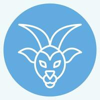 Symbol Steinbock. verbunden zu Horoskop Symbol. Blau Augen Stil. einfach Design editierbar. einfach Illustration vektor