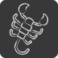 Symbol Skorpion. verbunden zu Horoskop Symbol. Kreide Stil. einfach Design editierbar. einfach Illustration vektor