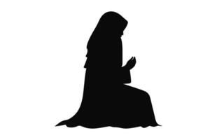en muslim kvinna silhuett ClipArt isolerat på en vit bakgrund vektor