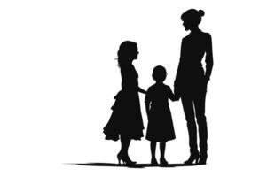 ein Familie schwarz Silhouette Vektor, ein glücklich Familie Clip Art vektor