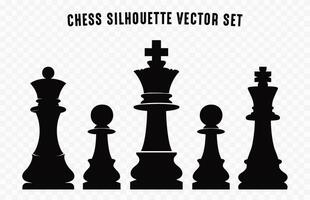 uppsättning av schack bitar chessmen silhuetter vektor fri