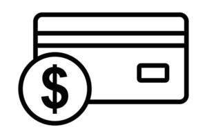 kreditera kort ikon, dollar. ikon relaterad till finansiera. linje ikon stil. element illustration vektor