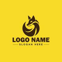 räv djur- logotyp och ikon rena platt modern minimalistisk företag och lyx varumärke logotyp design redigerbar vektor