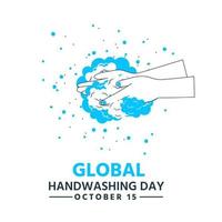 World Hand Wash Day bakteriell vård och förebyggande vektor