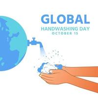 världens handtvättdag öppet vatten och tvätta händer vektor