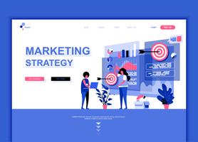 Modern platt webbdesign mall koncept Marketing Strategy dekorerade människor karaktär för webbplats och mobil webbutveckling. Platt målsida mall. Vektor illustration.