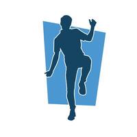 Silhouette von ein männlich Tänzer im Aktion Pose. Silhouette von ein schlank Mann im Tanzen Pose. vektor